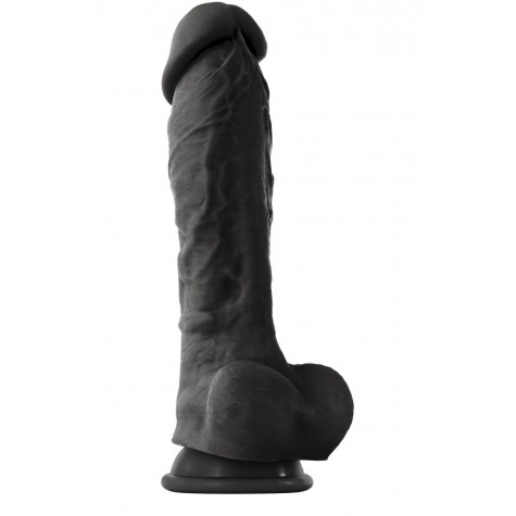 Чёрный фаллоимитатор на присоске ColourSoft 8" Soft Dildo - 23,5 см.